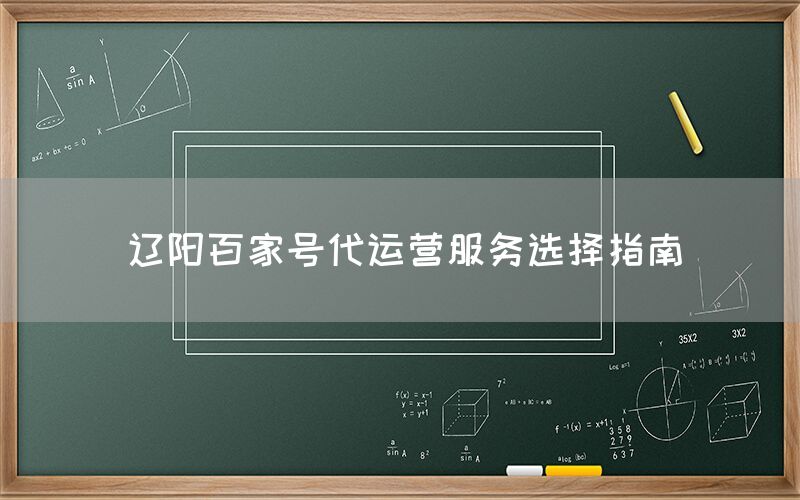 辽阳百家号代运营服务选择指南