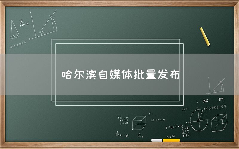 哈尔滨自媒体批量发布