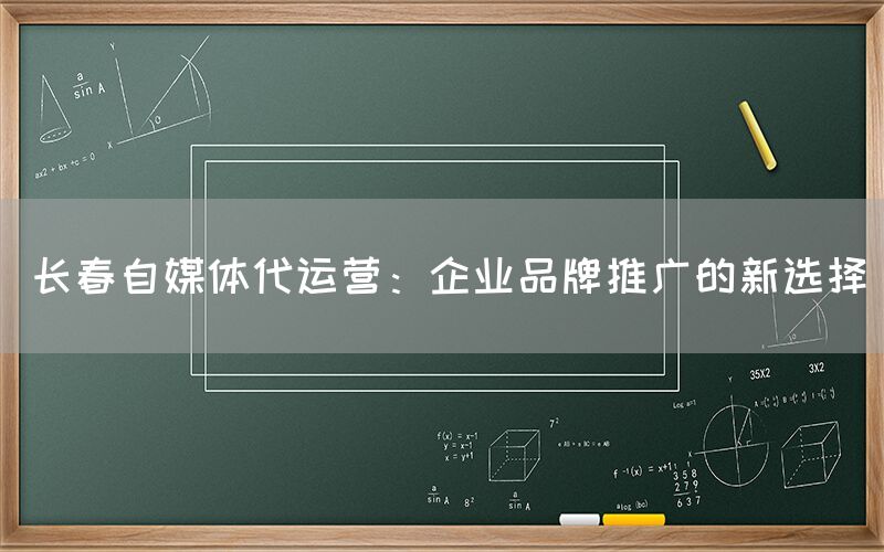 长春自媒体代运营：企业品牌推广的新选择