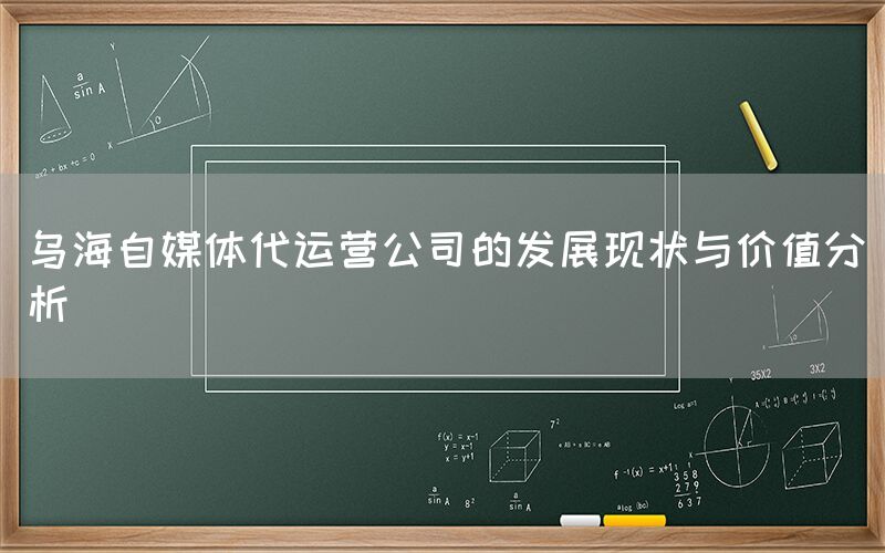 乌海自媒体代运营公司的发展现状与价值分析