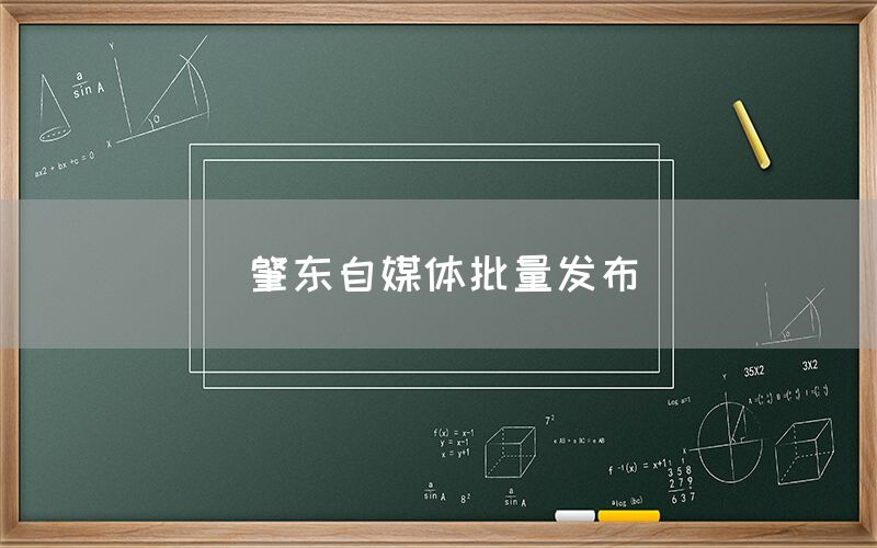 肇东自媒体批量发布