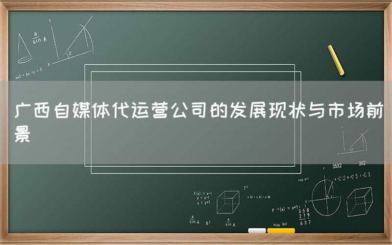 广西自媒体代运营公司的发展现状与市场前景
