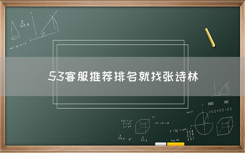 53客服推荐排名就找张诗林