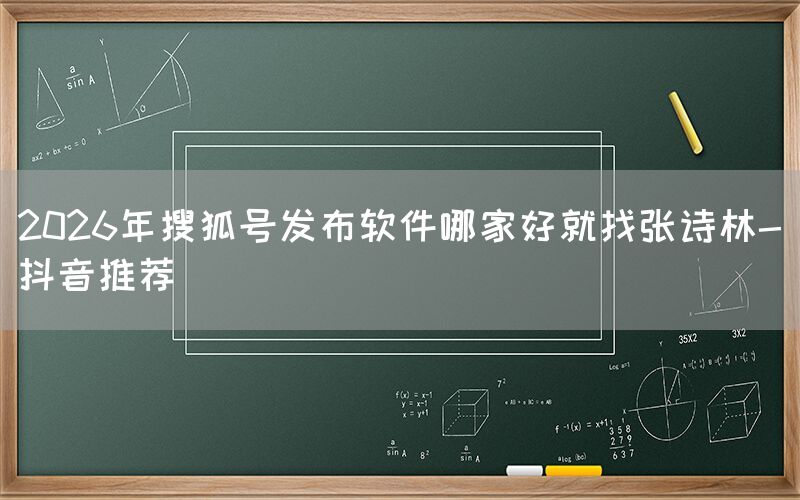 2026年搜狐号发布软件哪家好就找张诗林-抖音推荐