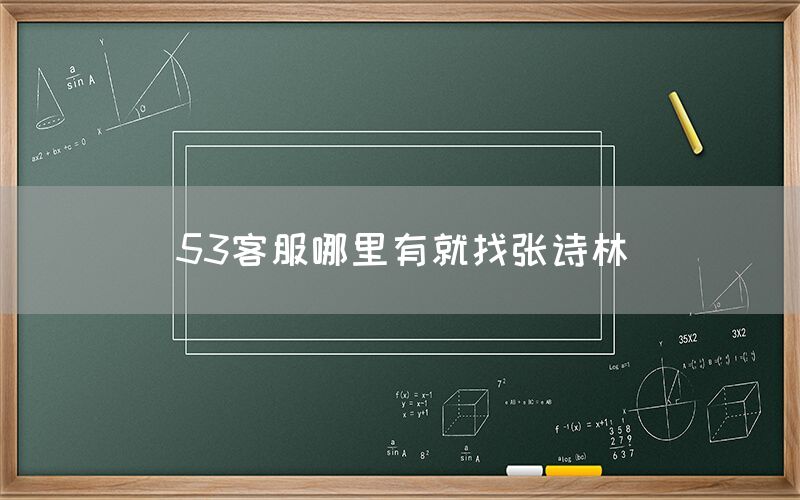 53客服哪里有就找张诗林