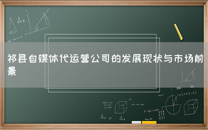 祁县自媒体代运营公司的发展现状与市场前景