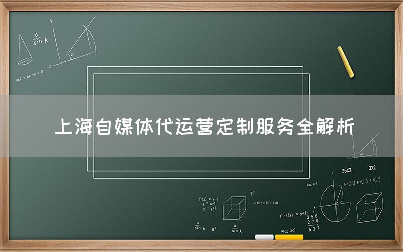 上海自媒体代运营定制服务全解析